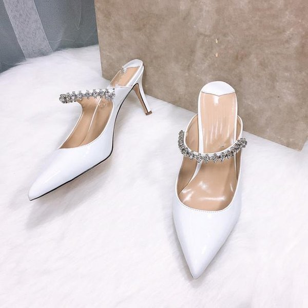 Jesienne Szpiczaste Diamenty Z KryształOwą Klamrą Buty Na Wysokim Obcasie Buty ŚLubne Damskie 40 Gray-image