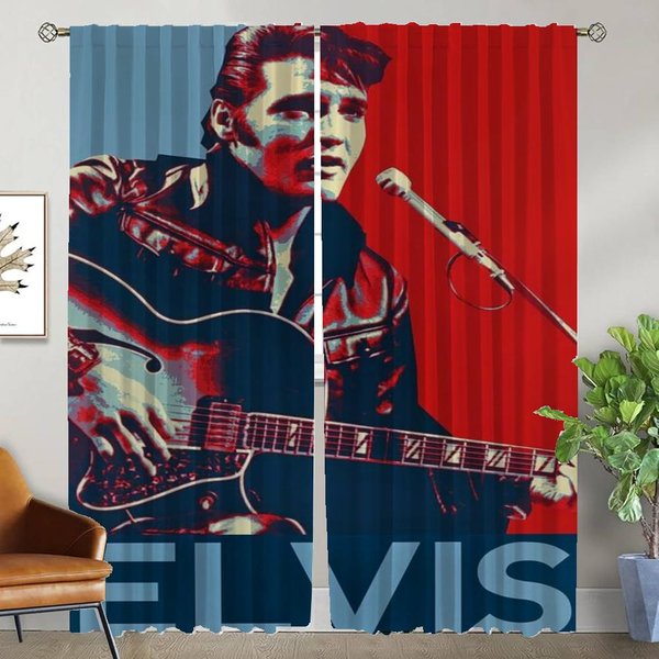 Cortinas De Cocina E-Elvis Para CáMara, Cortinas Modernas Para Sala De Estar, 2 Piezas, Cortinas Divisorias, DecoracióN De Halloween, Cortinas Opacas W50Xh70Cmx2Pcs-Cl-image