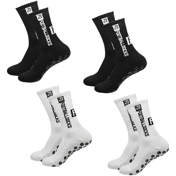 4 Pares De Calcetines De FúTbol, Calcetines Deportivos Con Agarre, Calcetines Antideslizantes Para Baloncesto, Calcetines De FúTbol De AlgodóN Antideslizantes De Goma One Size Black-image