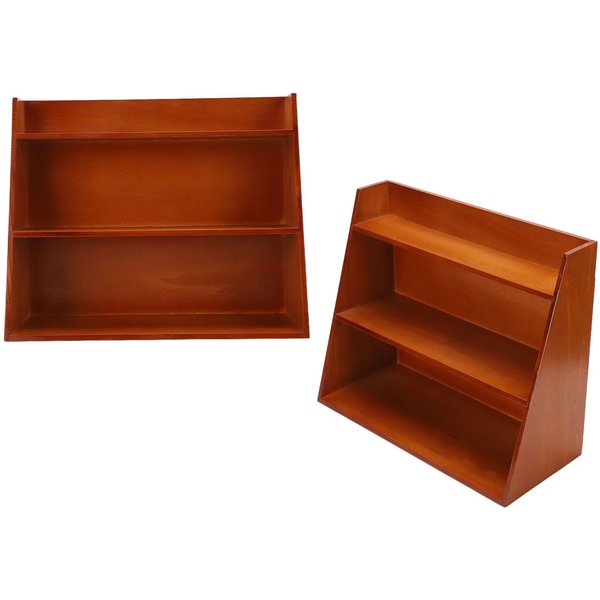 Estante De ExhibicióN Vintage De Madera De 3 Niveles Almacenamiento Independiente Colgante De Pared Decorativo De Escritorio Estante Para Taza De Café Perfume Brown-image