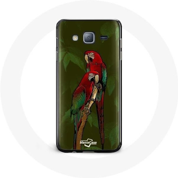 Funda - Maniacase - Samsung Galaxy J3 - Roja - Loro Pionus - Flexible Rojo-image