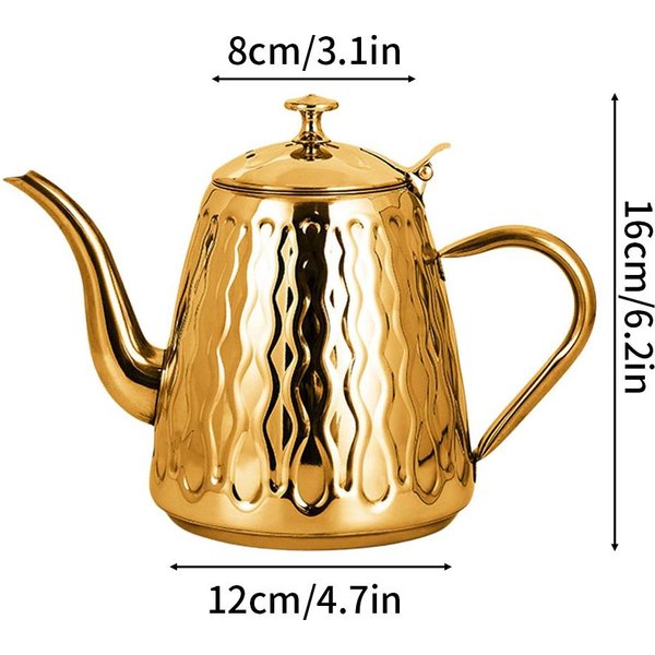 1 Szt. Pogrubiony Stalowy Czajnik Ananasowy Z Filtrem, Czajnik Do Herbaty, Czajnik Do Kawy, El Restaurant, Dzbanek Na Zimną Wodę, Kuchenka Indukcyjna-image