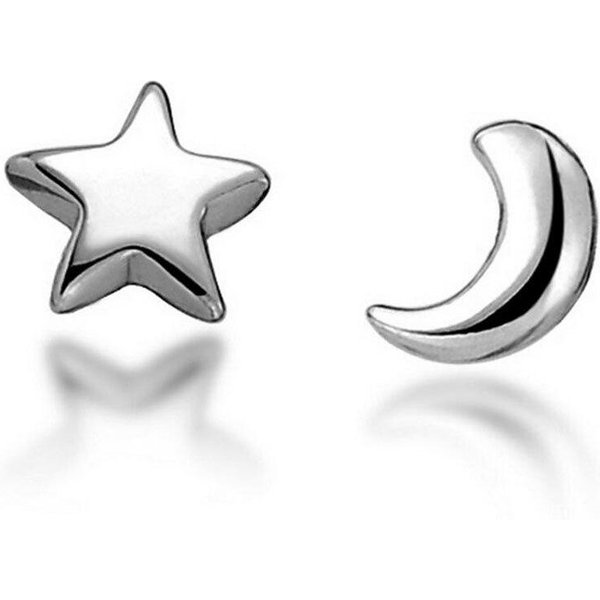 Pendientes De BotóN AsiméTricos Delicados De Luna Y Estrella De Plata De Ley 925 Pendientes Para NiñAs JoyeríA Minimalista Dropshipping S-E148 Gray-image
