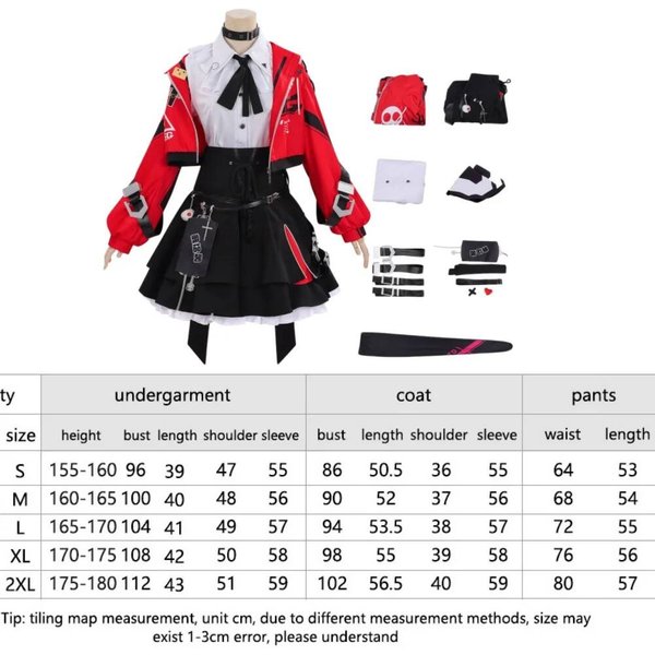 Disfraz Cosplay NTE Neverness To Everness Abrigo Camisa Falda Calcetines Lacrimosa Set Completo L Black-image