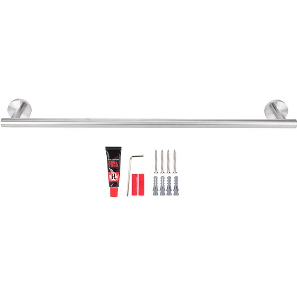Toallero De Barra Simple De Acero Inoxidable Base Redonda Estante Para BañO Dormitorio Estante De Cocina White-image