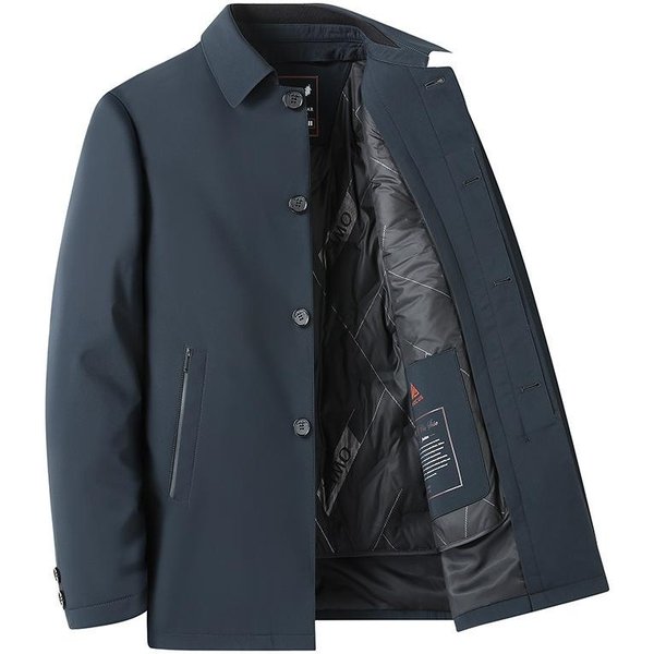 Chaqueta De PlumóN Para Hombre, De Invierno, Gruesa, ExtraíBle, Con PlumóN De Pato Blanco De 90 % Para Hombre, Chaqueta Informal De Negocios Para Hombre L Black-image