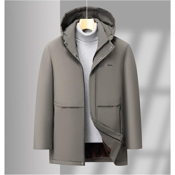 Abrigo De Invierno Para Hombre De Mediana Edad, Abrigo De AlgodóN, Abrigo Y Chaqueta De AlgodóN Aterciopelado Y Grueso 5XL Gray-image