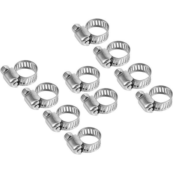 10 Abrazaderas Ajustables De Acero Inoxidable Para Manguera De Combustible, Clips De Tornillo Sin Fin De 38 12 Gray-image