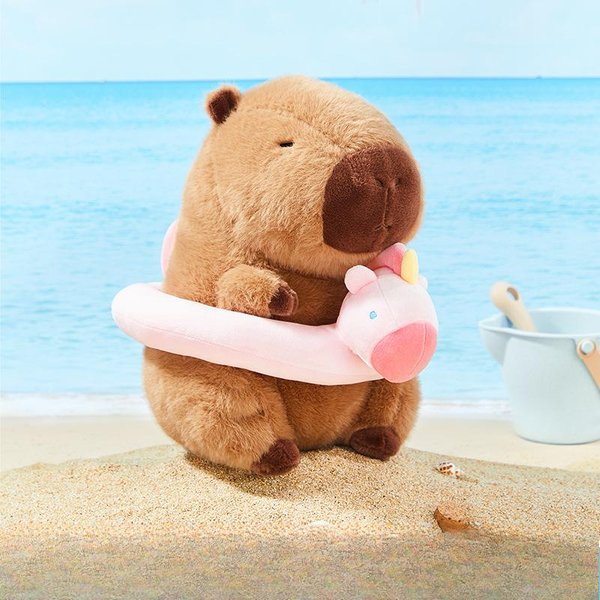 Anillo De NatacióN De Verano Capibala Capibara MuñEca MuñEca Peluche Lindo Juguete Regalo De CumpleañOs Para NiñA 30Cm-image
