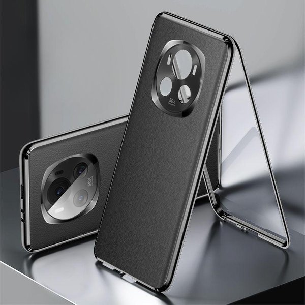 Magnetyczne Szklane Etui Do Honor Magic6 Pro 360° PełNa Ochrona Ochronna Tylna Pokrywa Do SkóRzanego Etui Honor Magic 6 Magic6Pro Honor Magic6 Czarny-image