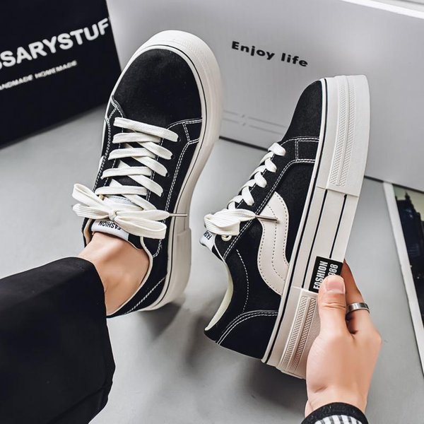 MęSkie Buty Vintage Czerwone PłóCienne Niskie Trampki Do Biegania Codzienne Buty Na Deskorolkę Studenckie PłAskie Outdoorowe Uniwersalne Codzienne Buty 43 White-image