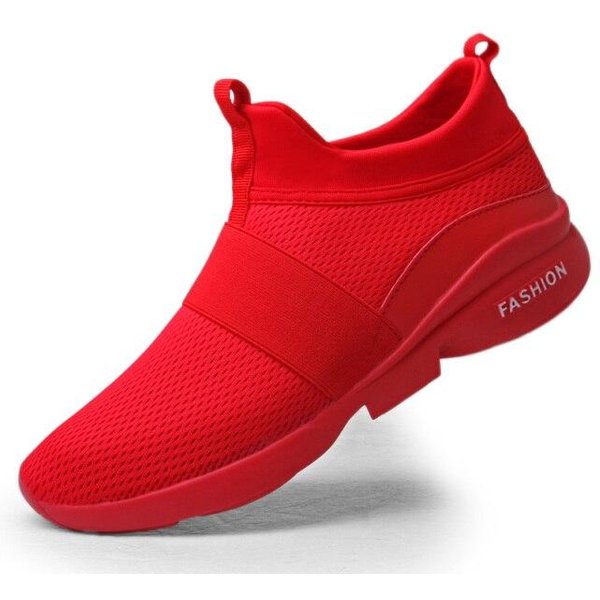 MęSkie Buty Codzienne Trampki Modne Mokasyny Wygodne Siateczkowe Buty MęSkie Obuwie Lekkie Buty Do Chodzenia BiałE Rozmiar 46 39 Czerwony-image