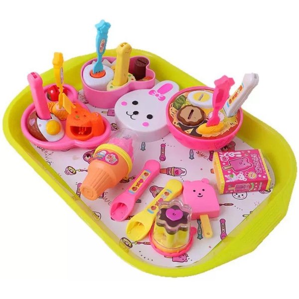 Zestaw 6 Sztuk KształT MałEgo Misia Zestaw Do Karmienia Budyniem Model Symulacyjny Zabawa W Udawanie PudełKo Na Lunch Zabawka Budyń Kawaii Wczesna Edukacja Yellow-image