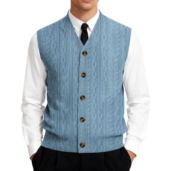 Chaleco CáRdigan De Punto Sin Mangas Con Cuello En V Para Hombre Xxxl Gray-image
