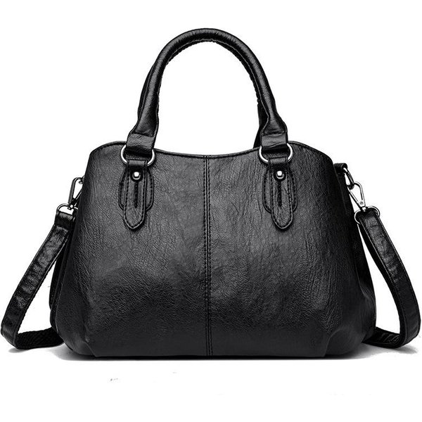 Torebka Damska Retro O DużEj PojemnośCi Europejska I AmerykańSka W Jednolitym Kolorze Prosta Damska Torba Na Ramię Crossbody Torba Dla Mamy Gray-image
