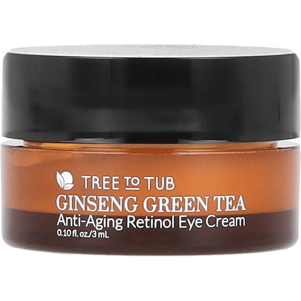 Tree To Tub, Ginseng Green Tea Anti-Aging Retinol Eye Cream, 0.10 Fl Oz (3 Ml) Black-image