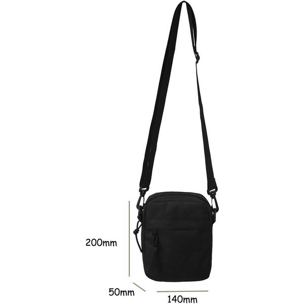 Torba Crossbody Z Tkaniny Oxford Dla Kobiet MałA Torba Listonoszka Studencka Torba Na Telefon Na Ramię Czarny-image