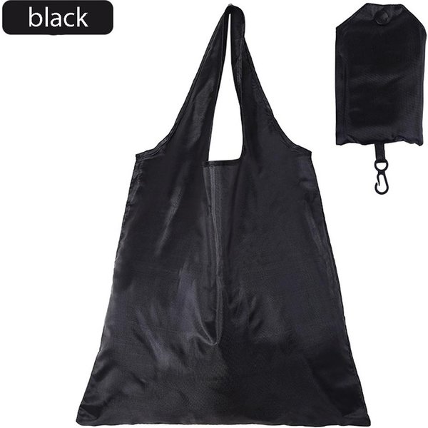 Bolsa De Compras Oxford De Color SóLido, EcolóGica, Plegable, Reutilizable, PortáTil, Para Viajes, Comestibles, 36,5 X 48 Cm Negro-image