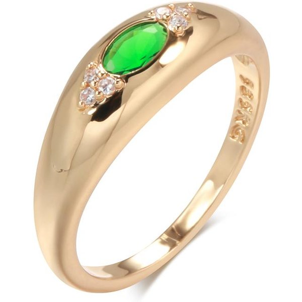 Nuevo Anillo De ZircóN Natural Corte Oval Esmeralda Para Mujer Color Oro Rosa Moda Alta Calidad Diario Fino JoyeríA De Boda 10 Beige-image