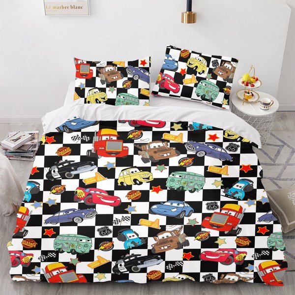 Juego De Funda NóRdica De Rayo Mcqueen EdredóN Ropa De Cama 3D Juego De Ropa De Cama Infantil De 3 Piezas 1 Funda De EdredóN TamañO King 173X233CM-image