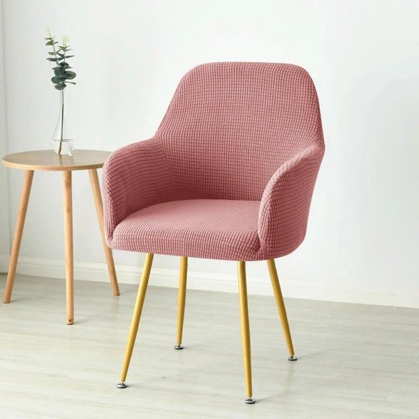1 Pieza Funda EláStica De Forro Polar Para Silla De Brazo Alto Ajustable Funda Para SillóN Hotel Bar Asiento Slipcover DecoracióN Para El Hogar Boda 1Pc Chair Cover Color Rosa-image