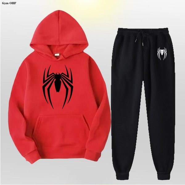 Damski MęSki Dres PająK 2-CzęśCiowy Zestaw Bluza + Spodnie Dresowe Odzież Sportowa Z Kapturem Casualowe W Stylu Streetwear Odzież MęSka Bluzy Z Kapturem Garnitur S-image