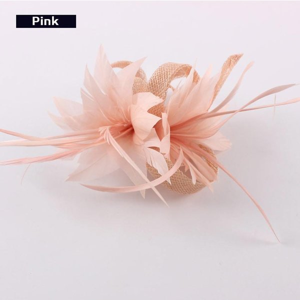 Tocado Elegante Para Mujer, Broche De CóCtel, Tocado De Boda, Tocado De Iglesia, Accesorios Para El Cabello De Plumas Para Fiesta, Tocados Sinamay-image