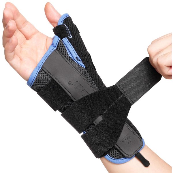 FéRula De MuñEca Velpeau Con Soporte Para Pulgar Para Dolor De Artritis Y Esguince FéRula De MuñEca Estable Transpirable Hombres Mujeres Small Gray-image