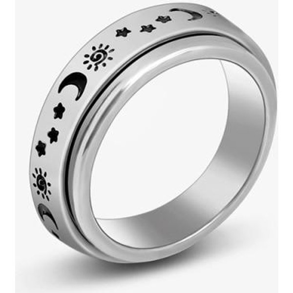 Moda Ze Stali Nierdzewnej Obracaj Się Swobodnie ObracająCe Się PierśCienie Geometryczne NiepokóJ Unisex Palec Serdeczny Spinner PierśCionki BiżUteria Akcesoria Prezent 8 White-image