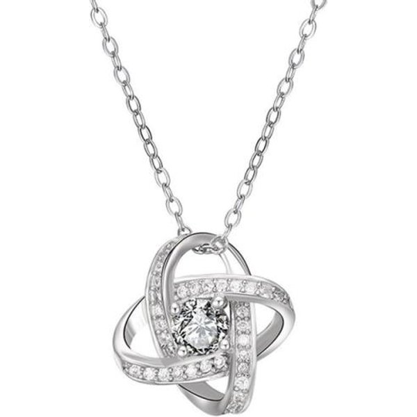 Nueva Moda VóRtice TréBol De Cuatro Hojas Collar Estilo Europeo Y Americano Plata S925 Cadena De ClavíCula JoyeríA De Circonita CúBica White-image
