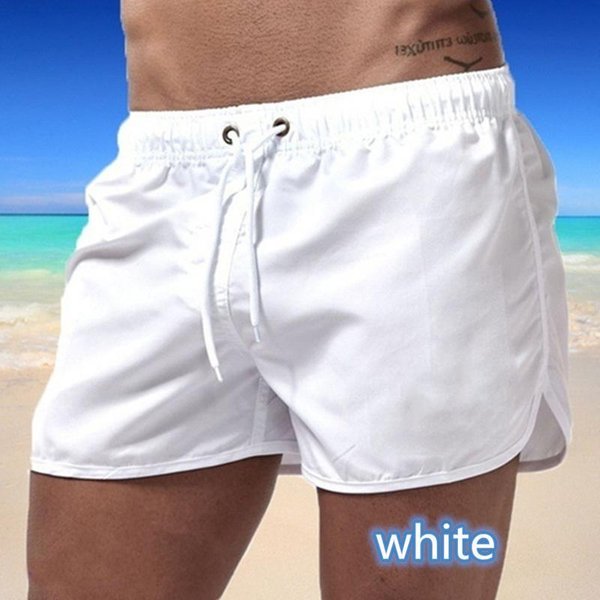 BañAdor De Secado RáPido Para Hombre, Pantalones Deportivos, Traje De BañO, Pantalones Cortos De Playa, Pantalones Cortos Para Correr S Blanco-image