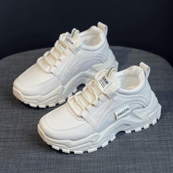 Zapatos De Papá Nuevos Zapatos De Mujer Suela Gruesa Deportivos Casuales Nuevos De Mujer 41 Gray-image