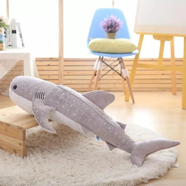 DużA Poduszka Body Rekin Wielorybi DłUgi Uroczy Rybny Pluszak Dekoracja Sofa Pluszowa Poduszka CiałA Rekin Wielorybi Poduszka Pluszowa Na Plecy Dekoracja Prezent 50Cm-image