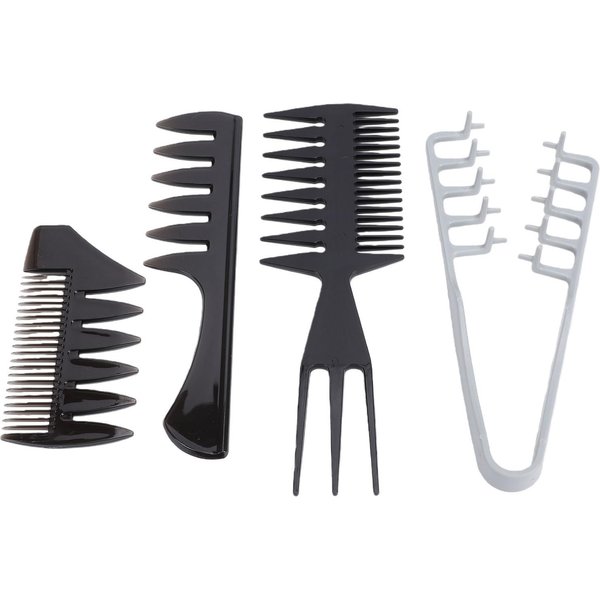 Set De Peines Para Peinar El Cabello Para Hombres Peines De Dientes Anchos Texturizados Peine De Barbero Peluquero Para Peinados De Tupé Pompadour Set De 4 Piezas-image