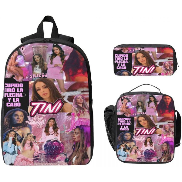 Zestaw 3 Szt. Tini Futttura Tour Szkolne Torby Dla Dzieci PióRniki Zestawy PlecakóW Z PudełKiem Na Lunch Dla UcznióW Plecak Jednodniowy Black-image