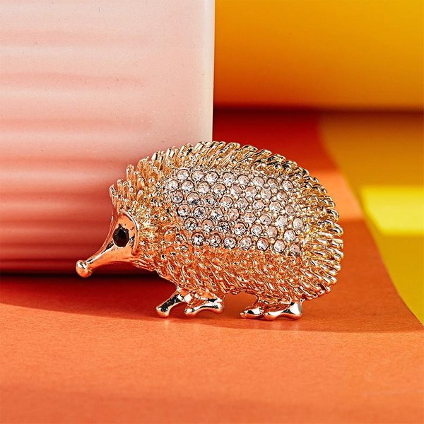 Broche De Erizo De Moda Lindo Color Oro PedreríA Para Mujer Accesorios De Ropa Corsage Broches Regalo-image