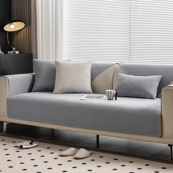 CojíN De Sofá De Color SóLido De Lujo Ligero, Chenilla, Universal, Simple, Antideslizante, Tela Para Cubrir El Sofá, CojíN De Asiento Para Todas Las Estaciones 70*70Cm-image