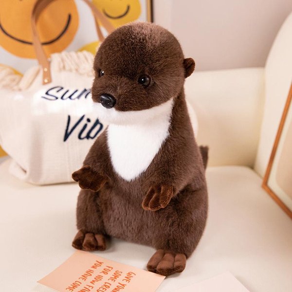 Kawaii Symulacja Pluszowa Lalka Wydra Poduszka Realistyczna StojąCa LeżąCa Wydra Pluszowa Zabawka Dekoracja Domu Prezent Dla ChłOpcóW I Dziewczynek L-image