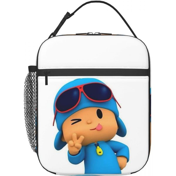 Niebieska Pocoyo KreskóWka Dla Dzieci Izolowana Torba Na Lunch Dla Kobiet Dzieci Szczelne Pojemniki Na ŻYwność Termiczny Lunchbox Torba One Size Black-image