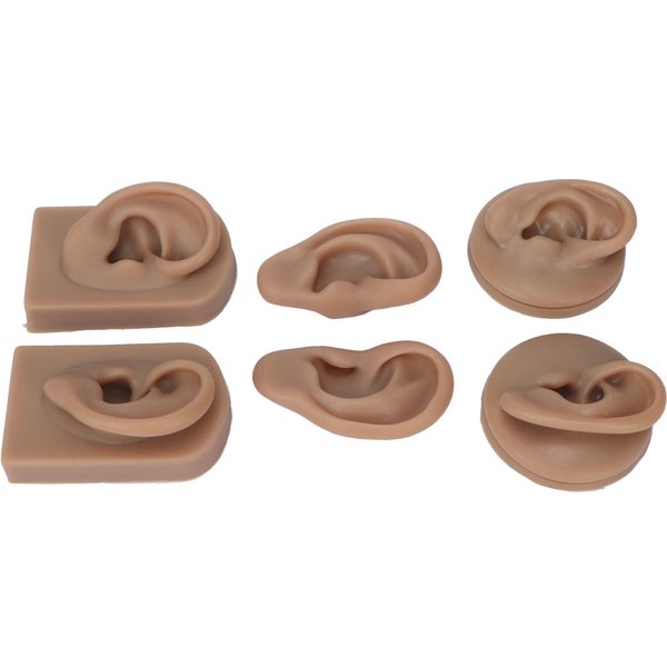 3 Pares Modelo De Oreja De Silicona Suave Flexible SimulacióN Modelo De Oreja Humana Para PráCtica De Piercing JoyeríA Brown-image