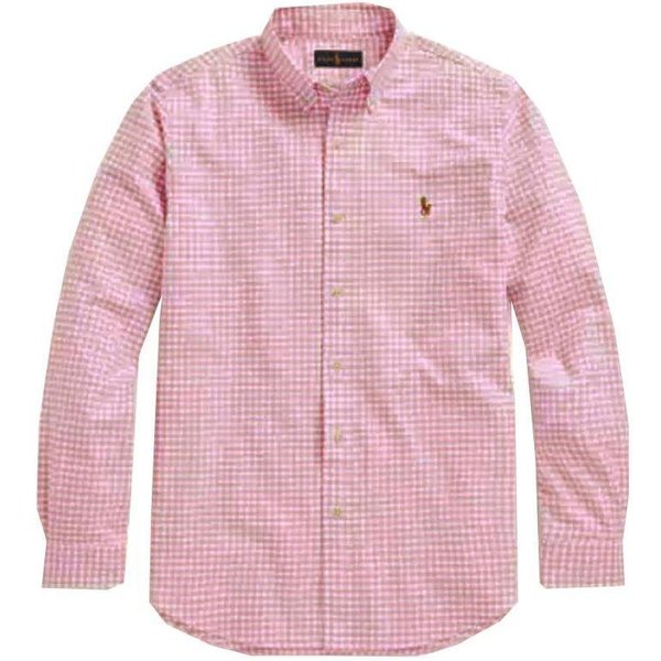Polo Ralph Lauren Koszula Casualowa Z DłUgim RęKawem JednorzęDowa W Kratę MęSkie Koszule RóżOwy 710813021-005 S White-image