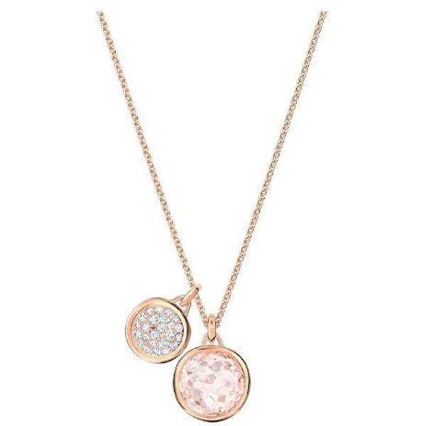 Collar Doble Rosa Tahlia De Swarovski Con Diamantes Chapado En Oro Rosa Collar Para Mujer 5564908 Box (Random Color) White-image