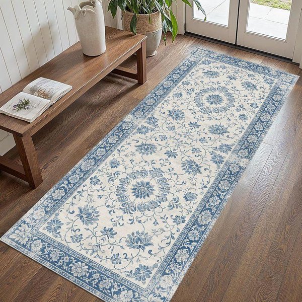 Retro Boho Dywanik Biegacz AntypośLizgowy Odporny Na Plamy Mata PodłOgowa Do Przedpokoju Dywanik Do Sypialni Kuchni Dekoracja Domu 60X180Cm 24X71Inch-image