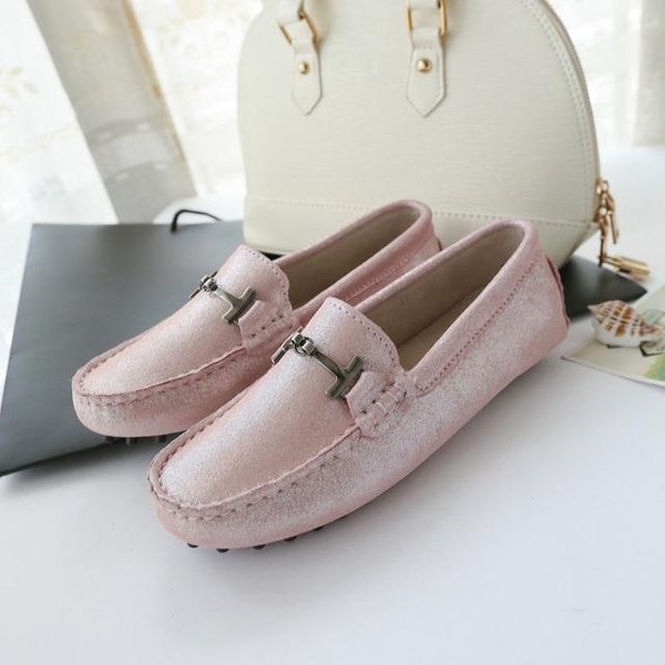 DiseñO De Moda Zapatos De Mujer Mocasines Suaves Zapatos Planos De Cuero 100% Genuino Zapatos Planos Casuales Zapatos De Conducir Para SeñOra 4 Gray-image
