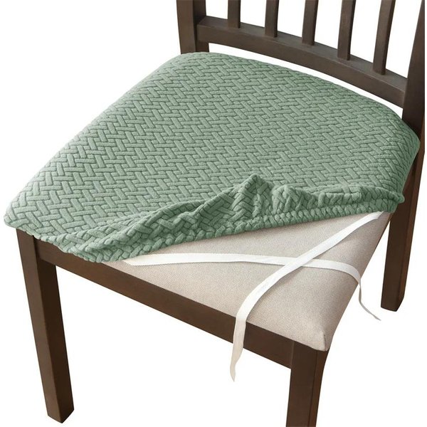 2/4 Piezas Fundas EláSticas Para Sillas De Comedor Jacquard EláStica Funda Para Asiento De Silla Protector Anti-Suciedad Para CojíN De Asiento ExtraíBle 2PCS Chair Cover-image
