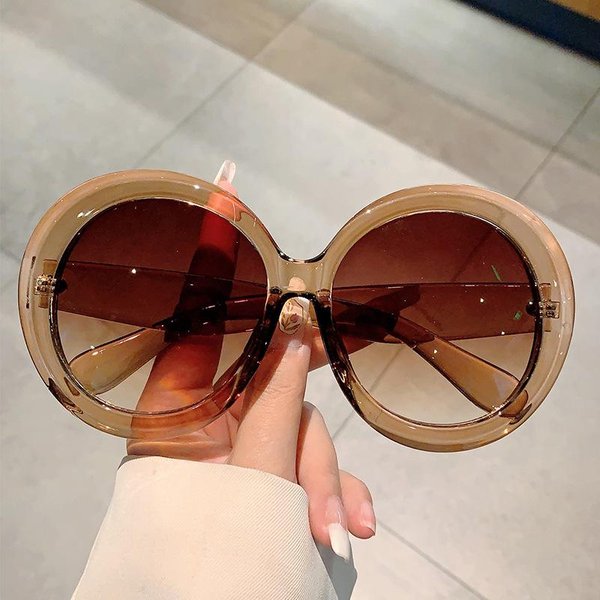 Oversize OkrąGłE DużE Oprawki Okulary PrzeciwsłOneczne Dla Kobiet Dla MężCzyzn Premium Projektant Okulary PrzeciwsłOneczne Styl Retro Punk Popularne Okulary-image