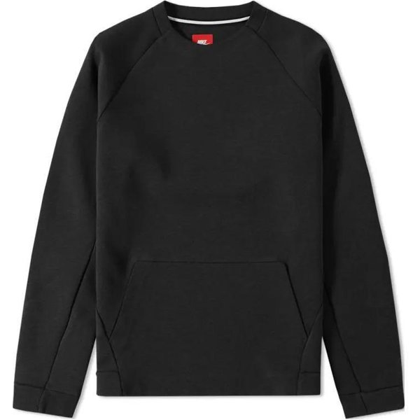 Sudadera De Manga Larga Con Cuello Redondo De Color SóLido Nike Con Bolsillo Grande Para Hombre Tops Negro 805140-010 XXL Black-image