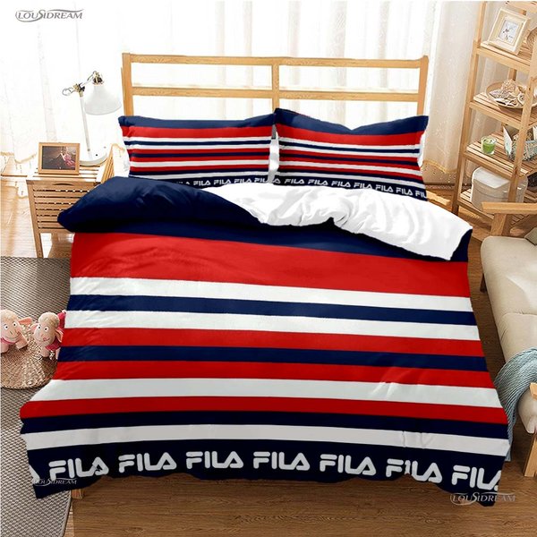 Marca De Tendencia De Moda Casal Juego De Funda NóRdica Y Colcha Para Todas Las Estaciones Juego De Cama Funda De Colcha Suave Y Fundas De Almohada Individual/Doble/Queen/King EU King(240*220Cm)3Pcs-image