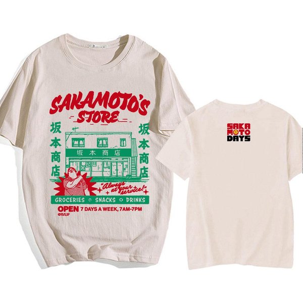 Camisetas GráFicas Manga Corta De AlgodóN Suelto Sakamoto Days Manga Streetwear Unisex Casual Cuello Redondo Camiseta Para Hombre/Mujer Tops L-image