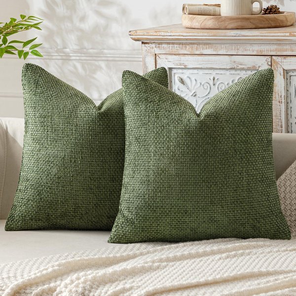 Zielone Dekoracyjne Poszewki Na Poduszki MięKkie Welurowe Poduszki Dekoracyjne Na Kanapę Poszewka Na Poduszkę W Stylu Rustykalnym Do Wystroju Domu Sofa Sypialnia Salon 45X45Cm-image